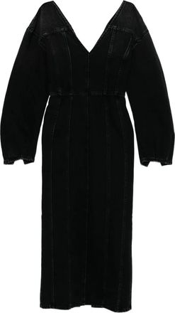 Haikure Abito midi con scollo a V - Nero