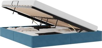 vidaXL Estructura De Cama Ottoman Azul Oscuro 160 X 200 Cm Terciopelo Vidaxl