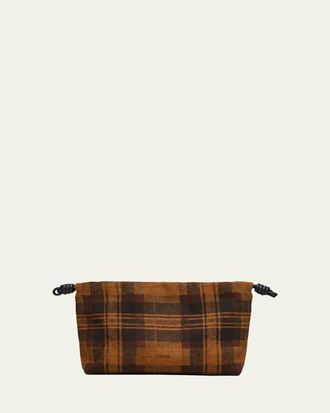 Loewe Flamenco Shoulder Bag in Plaid Calfskin Suede