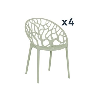 Klast Packs 4 sillas polipropileno verde 58 cm x 79 cm cm