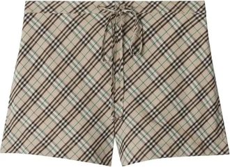 Burberry Checked Cotton Shorts - Womens - Cotton