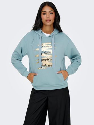 Only Kapuzensweatshirt ONLY ONLALINA LIFE L/S PRINT HOOD SWT, Damen, Gr. XL, arona print:dream, Sweatware, Obermaterial: 93% Polyester, 7% Elasthan, bedruc