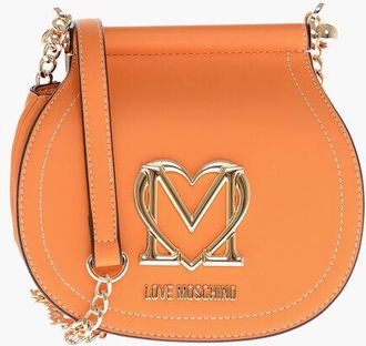 Moschino LOVE Faux Leather Bag with Chain Shoulder Strap and Golden L size Unic