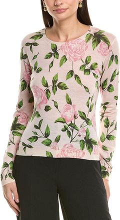Oscar De La Renta English Rose Wool Sweater