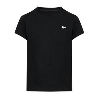Lacoste T-Shirts, female, Black, Size: XL T-shirt with logo patch