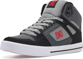 DC Pure High Top WC Mens Lace-up Boots Grey/Black/Red : 10.5 D - Medium, Leather