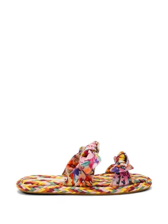 Zimmermann Floral Bow Flat Sandals - Multicolor