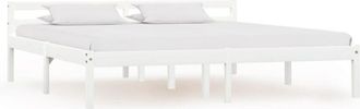 vidaXL Bed Frame without Mattress White Solid Pine Wood 160x200 cm Vidaxl