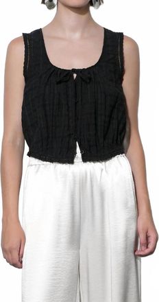 Greylin Clara Textured Eyelet Top In Black
