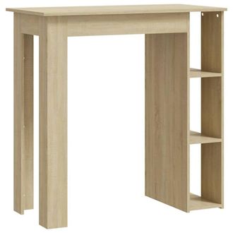 Berkfield Home Bar Table with Shelf Sonoma Oak 102x50x103.5 cm Engineered Wood in Light Oak