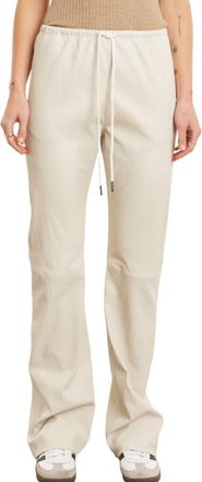SPRWMN Womens Drawstring Straight Leg Pants In Chalk