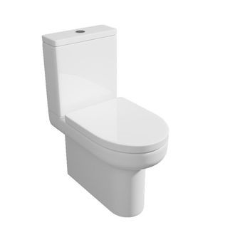 Clifton Premium CLOSED BACK Rimless Pan Toilet Set in White
