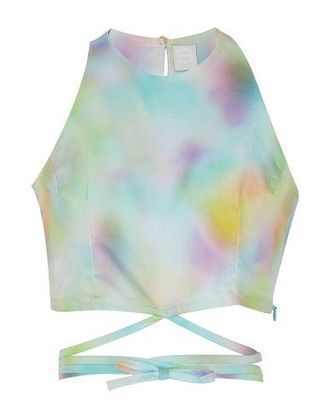 8 by YOOX PRINTED LACE-UP CROP TOP