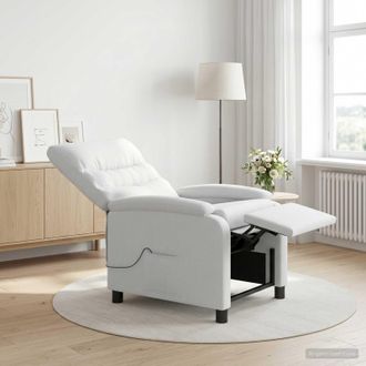 vidaXL Vidaxl Poltrona Massaggiante Bianco Tessuto