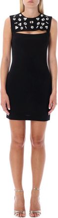 Dsquared2 Black Embellished Round Neck Mini Dress