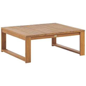 Beliani Beliani - Mesa De Centro De Madera De Acacia Clara 90 X 75 Cm Jard&iacute;n Balc&oacute;n Timor Ii
