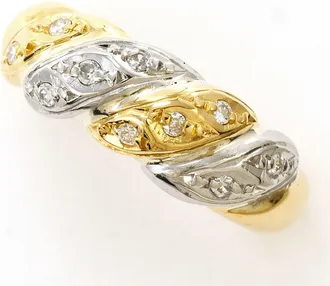 C&A Platinum Yellow Gold Yellow Gold (18K) Platinum 900 Band Ring (Pre-Owned)