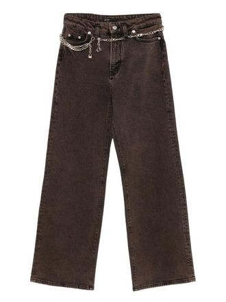 Maje chain-belt jeans - women - Elastane/Cotton/Polyester/Cotton - 38 - Brown