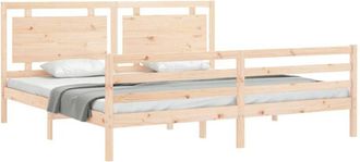 vidaXL Vidaxl - Estructura De Cama Con Cabecero Madera Maciza 200x200 Cm
