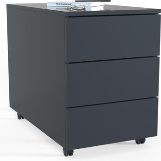 ebuy24 Vcm Roll Container Contenedor Lateral Con Cajones Dimensiones Aprox. Al. 55 X An. 39 X T. 70 Cm Contenedor De Oficina - Dalosa 3 Cajones (antracita)