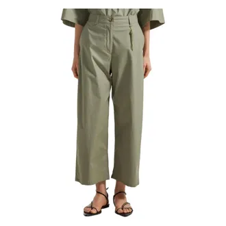 Seventy Wide Trousers, female, Green, Size: XL Pt1399-20-220654 Wide Trousers