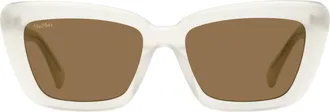 Max Mara MM0171 Tapered Rectangular Acetate Sunglasses - White