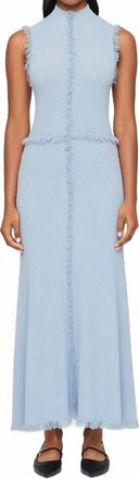 Clea Avalon Fringe Knit Dress In Blue Tint