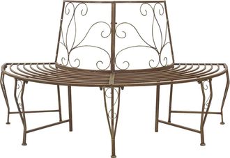 vidaXL Banco De &Aacute;rbol 4-n&uacute;mero De Plazas 160 X 80 X 89 Cm Acero Vidaxl