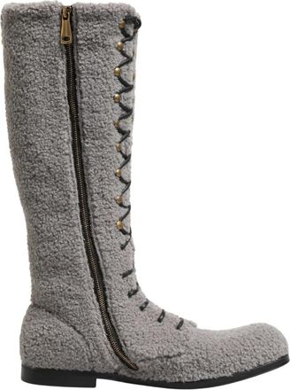 Dolce & Gabbana Kniehoge Laarzen - Heren - Winterlaarzen - Grijs - 44 EU - Schoenen
