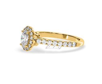 The Diamond Store Georgina GIA Oval Diamond Halo Engagement Ring 18K Gold 1.30ct G/Vs2