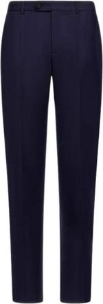 Roberto Cavalli Donkerblauwe op maat gemaakte broek gemaakt in Itali&euml; - Heren - Nette broeken - Blauw - S - Broeken
