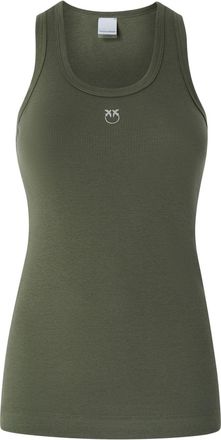Pinko logo-embroidered tank top - Green
