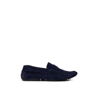 Bally Blue Leather Mens Moccassin