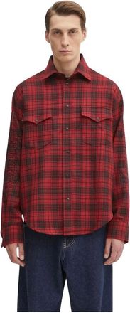 VETEMENTS Camicia Ricamata a Quadri - - Shirts - Uomo - Rosso - XL