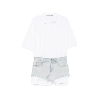 Alexander Wang Layered Denim-panel Mini Dress