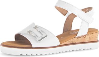 Gabor Raffles Womens Low Wedge Sandals 5 UK White