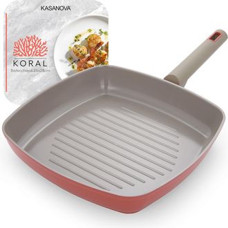 KASANOVA Bistecchiera 28x28 cm antiaderente ceramico Koral