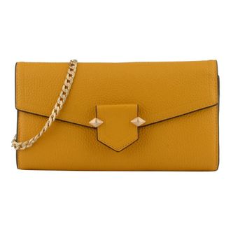 Pourchet Tassen, Dames, Geel, ONE Size, Leer, S&egrave;vres Clutch