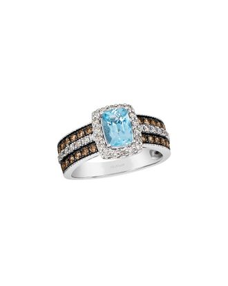 Le Vian Semi Precious 14K 1.67 Ct. Tw. Diamond & Blue Topaz Cocktail Ring