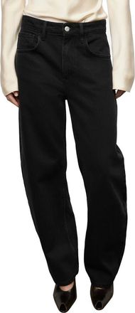 Mango High Waist Balloon Jeans in Black Denim at Nordstrom Rack, Size 14