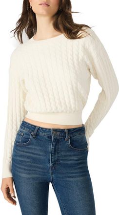Steve Madden Minna Cable Stitch Sweater in Cream at Nordstrom, Size X-Large