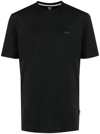 BOSS logo-print T-shirt - men - Cotton - S - Black
