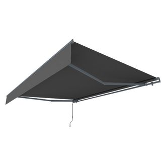 Concept Usine Toldo manual de 395 x 25 m de aluminio con lona gris