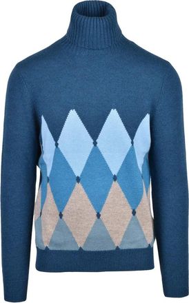 Ballantyne Cashmere Turtleneck Pullover - Petrol/Turquoise