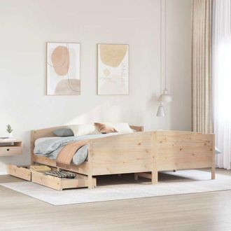 vidaXL Estructura De Cama Sin Colch&oacute;n Madera Maciza De Pino 200x200 Cm Vidaxl