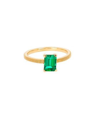 Tiramisu 14K Plated 0.75 Ct. Tw. Lab-Grown Zambian Emerald Ring