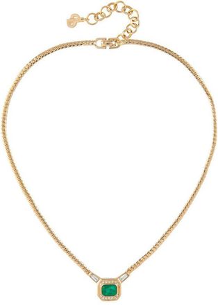 Susan Caplan Vintage 1980s Vintage Christian Dior Faux Emerald Necklace - Gold - One Size
