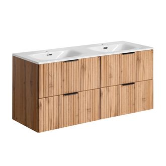 Petits Meubles Mueble lavabo encastrado estratificado marr&oacute;n