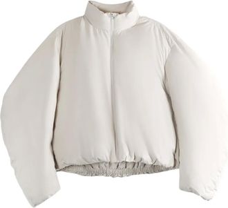 Amomento zip-up funnel-neck jacket - White