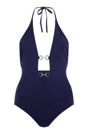 Gucci Blue Halter Neck Swimsuit